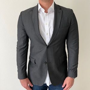 BOSS HUGO BOSS Grey Pinstripe Sport Coat 42R